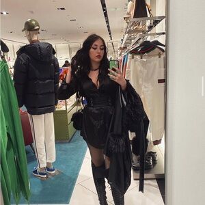 Black Satin Dress without belt